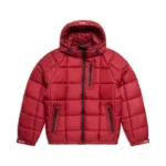 LIGHT PUFFER JACKET RECTANGLES WINE RED