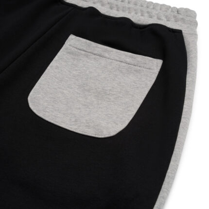 TWO TONE SWEAT SHORTS BLACK h
